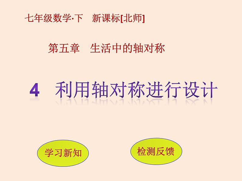 2021年北师大版七年级数学下册课件5.4  利用轴对称进行设计 (共11张PPT)01