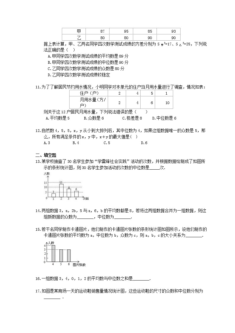 2020年北师大版八上数学期末复习：《数据的分析》（含答案）第2页