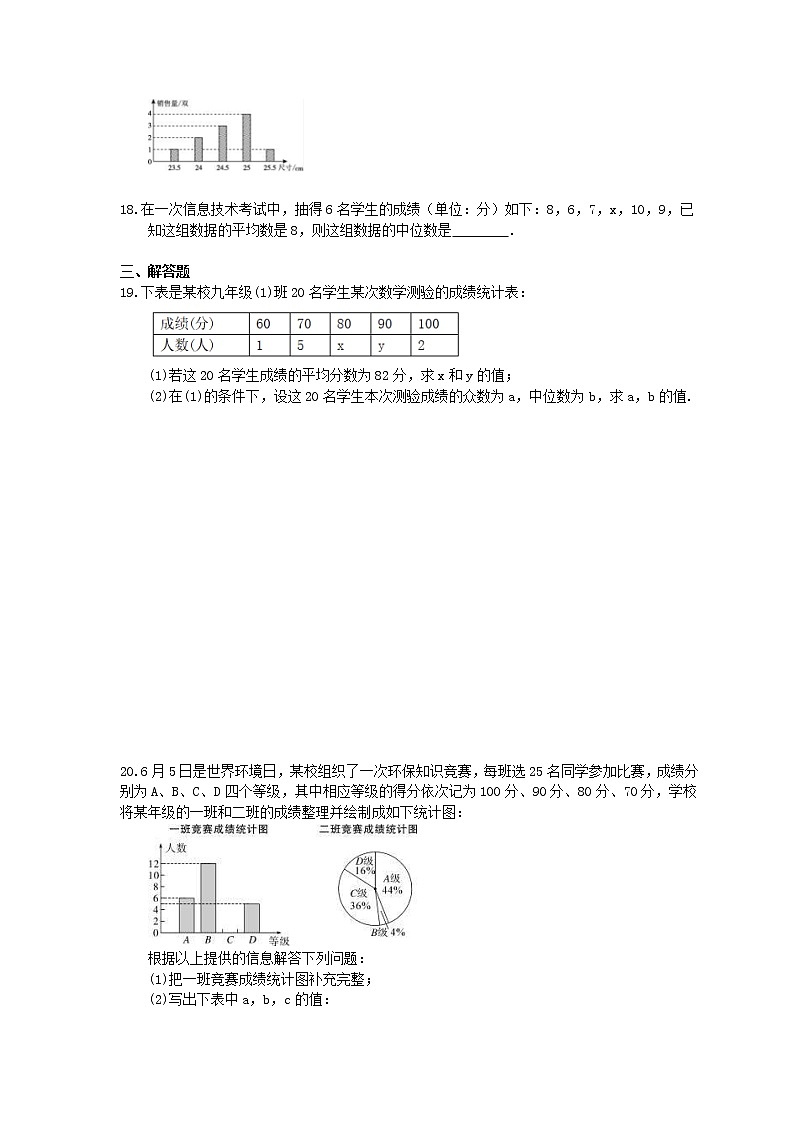 2020年北师大版八上数学期末复习：《数据的分析》（含答案）第3页