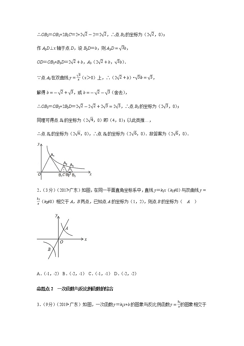 2021年 广东省 中考数学 一轮复习备考   第11讲 反比例函数 学案03