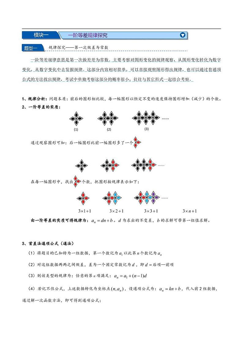 中考数学 重难点突破讲义 : 规律探究问题题型梳理02