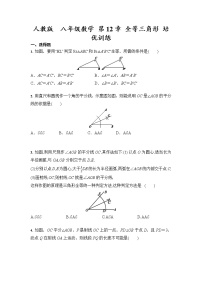 人教版八年级上册第十二章 全等三角形综合与测试精品当堂达标检测题