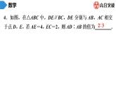 北師大版九年級(jí)作業(yè)課時(shí)上冊(cè)　第4章　第3課時(shí)　平行線分線段成比例 課件
