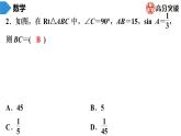 北師大版九年級(jí)作業(yè)課時(shí)下冊(cè)　第1章　第5課時(shí)　解直角三角形 課件