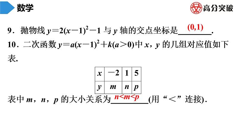 北师大版九年级单元测试 下册　第二章《二次函数》课件06