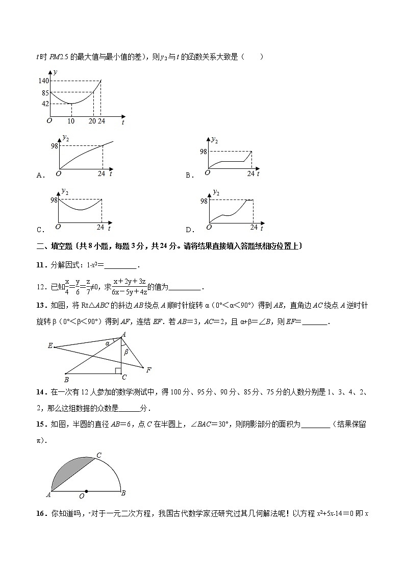 2020年中考数学全真模拟试卷（黑龙江大庆专用）（三）（解析版）03
