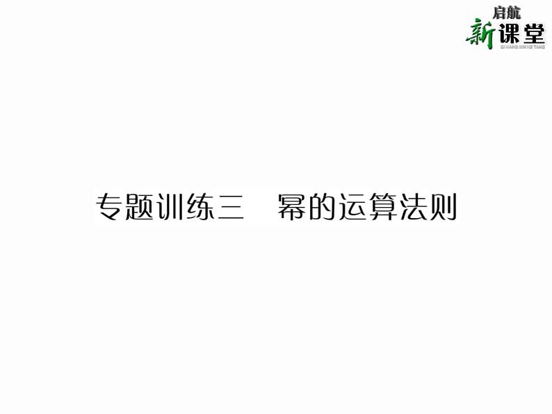 华东师大版八年级数学上  专题训练  三  幂的运算法则 课件01