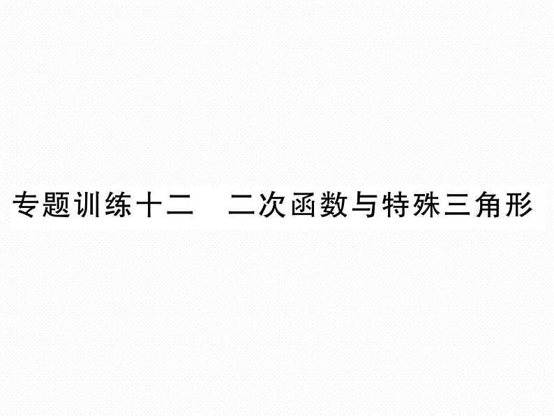 人教版九年级上册 第22章  专题训练十二 二次函数与特殊三角形 课件01