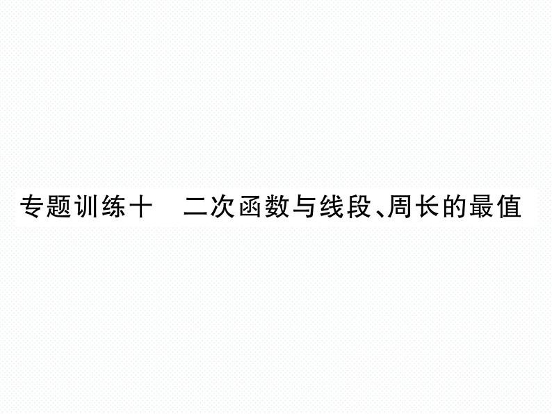 人教版九年级上册 第22章  专题训练十 二次函数与线段、周长的最值 课件01