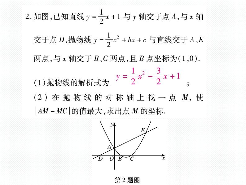 人教版九年级上册 第22章  专题训练十 二次函数与线段、周长的最值 课件05