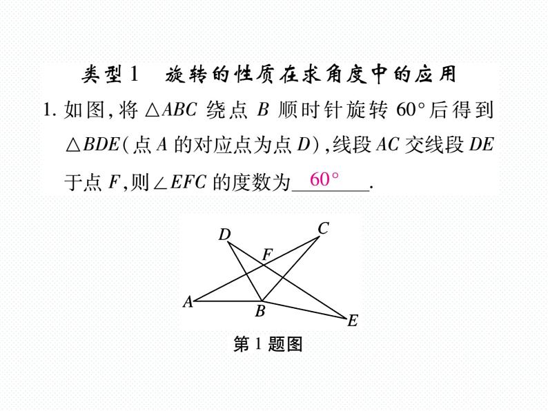 人教版九年级上册 第23章  专题训练十四 旋转的性质的应用 课件第2页