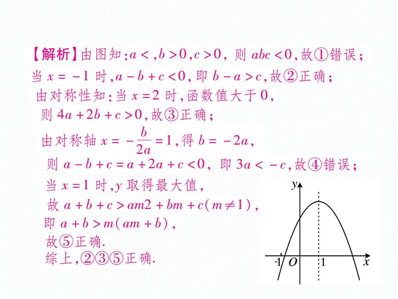 人教版九年级上册 第22章  专题训练六 二次函数的图象与系数a、b、c的关系 课件08