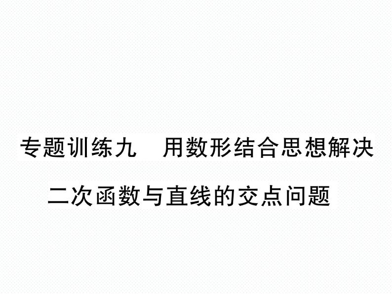 人教版九年级上册 第22章  专题训练九 用数形结合思想解决二次函数与直线的交点问题 课件01