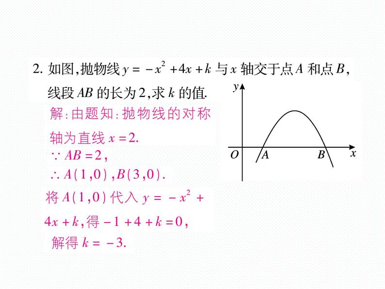 人教版九年级上册 第22章  专题训练九 用数形结合思想解决二次函数与直线的交点问题 课件03