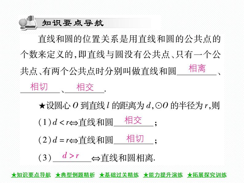 人教版九年级上册 第24章  24．2．2 直线和圆的位置关系(第一课时) 课件02