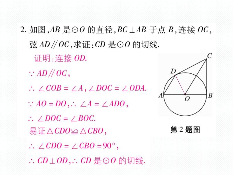 人教版九年级上册 第24章  专题训练十六 切线的证明方法 课件04