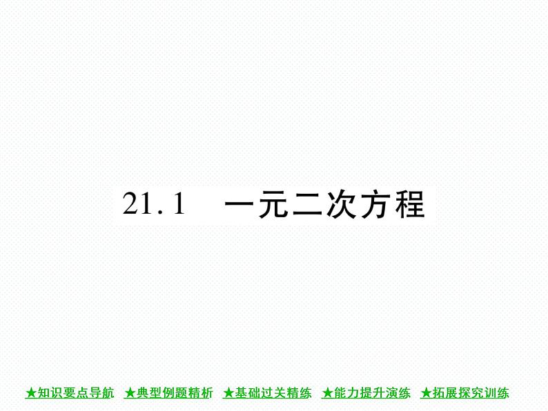 人教版九年就上册 第21章21.1 一元二次方程 课件01