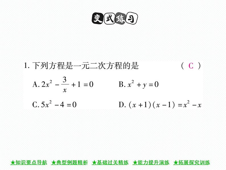 人教版九年就上册 第21章21.1 一元二次方程 课件06