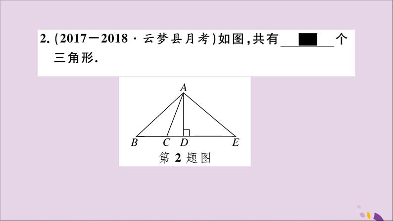 八年级数学上册11-1与三角形有关的线段11-1-1三角形的边习题讲评课件（新版）新人教版03