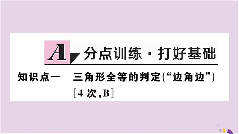 八年级数学上册12-2三角形全等的判定第2课时“边角边”习题课件（新版）新人教版02