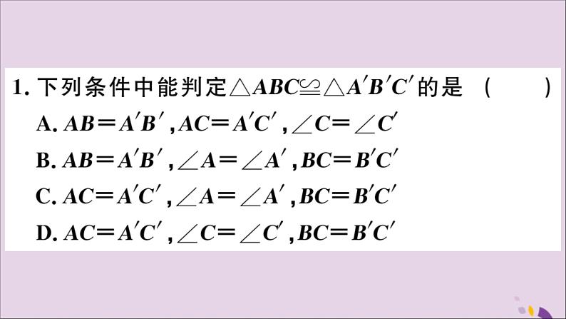 八年级数学上册12-2三角形全等的判定第2课时“边角边”习题课件（新版）新人教版03