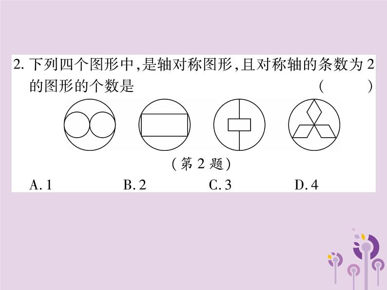 八年级数学上册13《轴对称》13-1轴对称13-1-1轴对称习题课件06