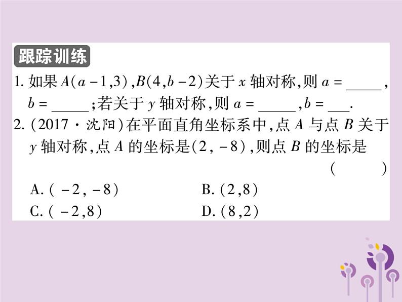 八年级数学上册13《轴对称》13-2画轴对称图形第2课时用坐标表示轴对称习题课件04