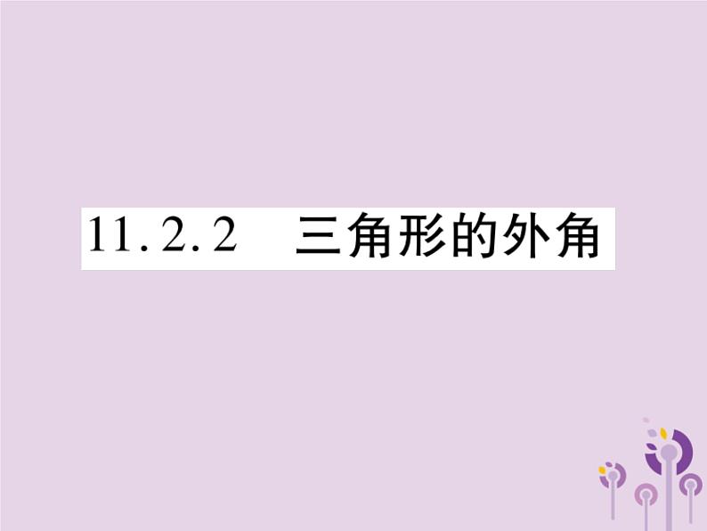 八年级数学上册11《三角形》11-2与三角形有关的角11-2-2三角形的外角习题课件01
