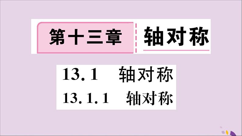 八年级数学上册13-1轴对称13-1-1轴对称习题课件（新版）新人教版01