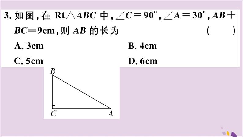 八年级数学上册13-3等腰三角形13-3-2第2课时含30°角的直角三角形的性质习题课件（新版）新人教版04