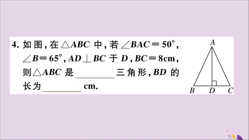 八年级数学上册13-3等腰三角形13-3-1第2课时等腰三角形的判定习题讲评课件（新版）新人教版04