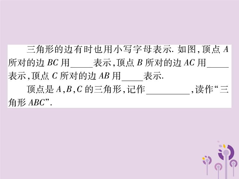八年级数学上册11《三角形》11-1与三角形有关的线段11-1-1三角形的边习题课件03