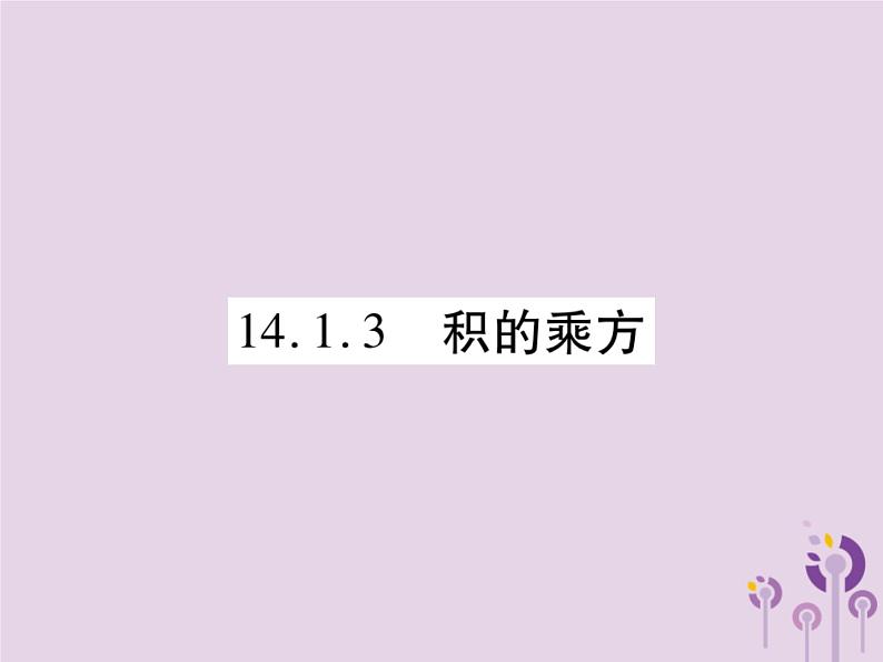 八年级数学上册14《整式的乘法与因式分解》14-1整式的乘法14-1-3积的乘方习题课件第1页