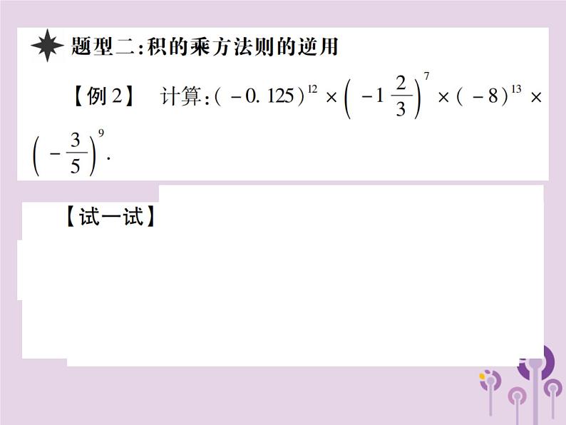 八年级数学上册14《整式的乘法与因式分解》14-1整式的乘法14-1-3积的乘方习题课件第5页