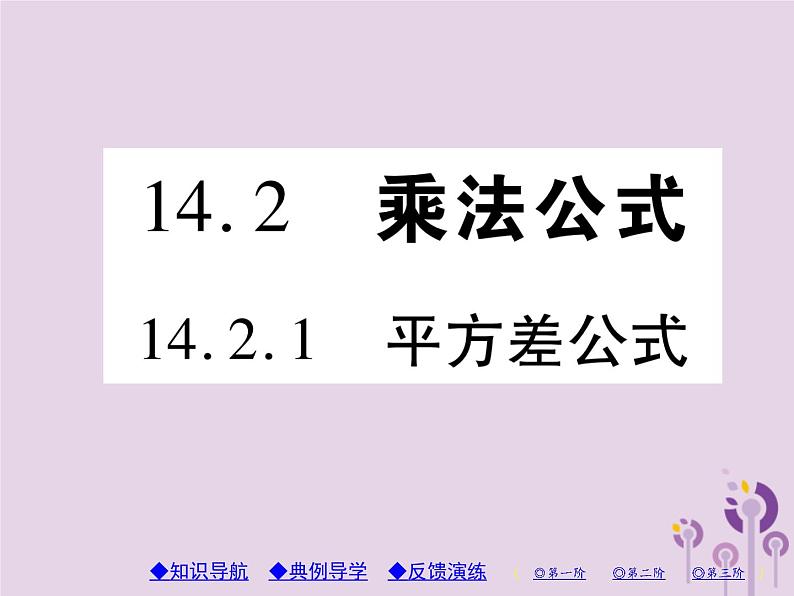 八年级数学上册14《整式的乘法与因式分解》14-2乘法公式14-2-1平方差公式习题课件第1页