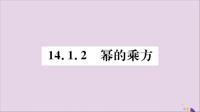 八年级数学上册14-1整式的乘法14-1-2幂的乘方习题课件（新版）新人教版01