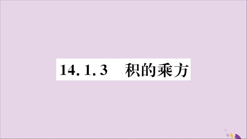 八年级数学上册14-1整式的乘法14-1-3积的乘方习题课件（新版）新人教版01