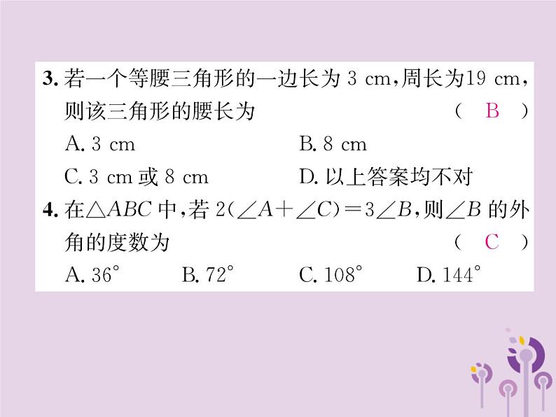 八年级数学上册第11章三角形双休作业（一）作业课件03