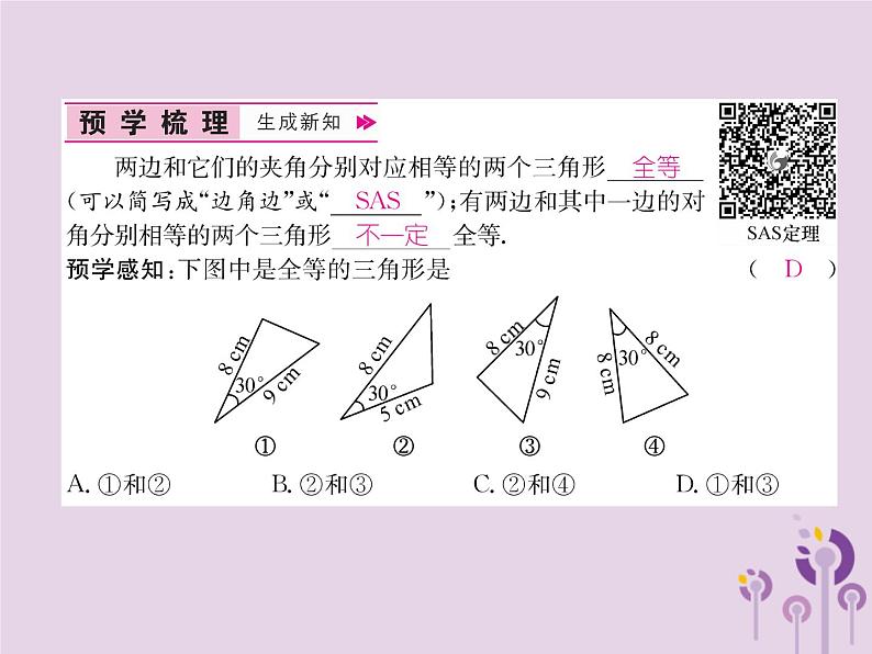 八年级数学上册第12章全等三角形12-2三角形全等的判定第2课时用“SAS”判定三角形全等作业课件02