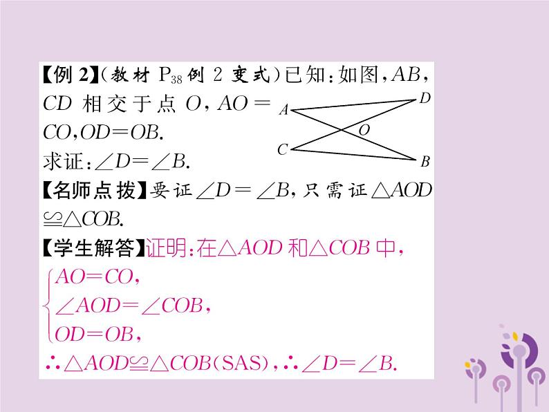 八年级数学上册第12章全等三角形12-2三角形全等的判定第2课时用“SAS”判定三角形全等作业课件06