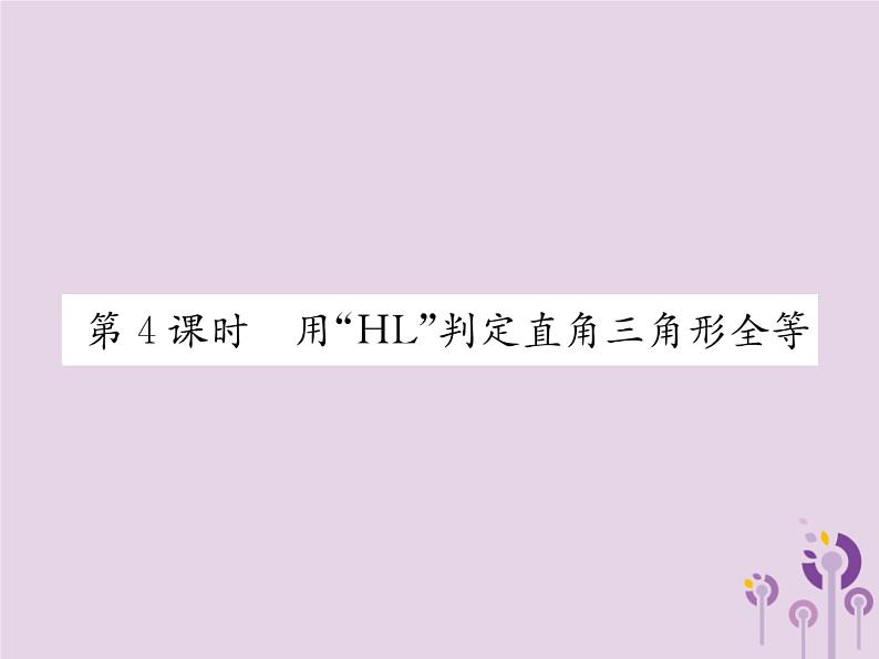 八年级数学上册第12章全等三角形12-2三角形全等的判定第4课时用“HL”判定直角三角形全等作业课件第1页