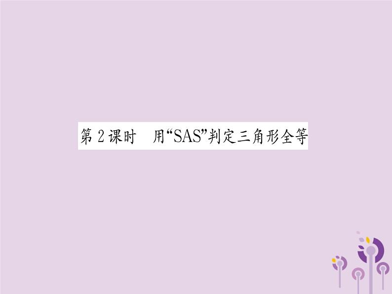 八年级数学上册第12章全等三角形12-2三角形全等的判定第2课时用“SAS”判定三角形全等（练习手册）课件01