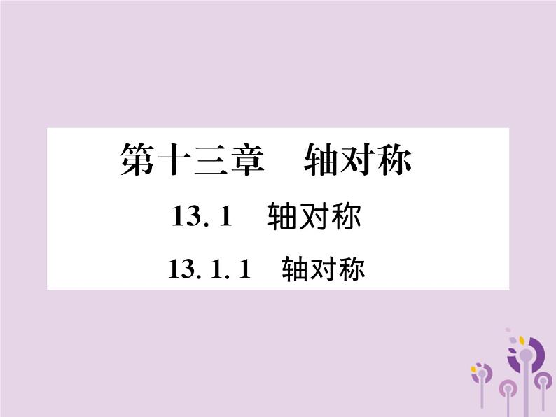 八年级数学上册第13章轴对称13-1轴对称13-1-1轴对称作业课件01