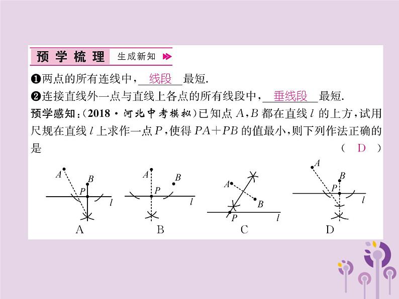 八年级数学上册第13章轴对称13-4课题学习最短路径问题作业课件第2页