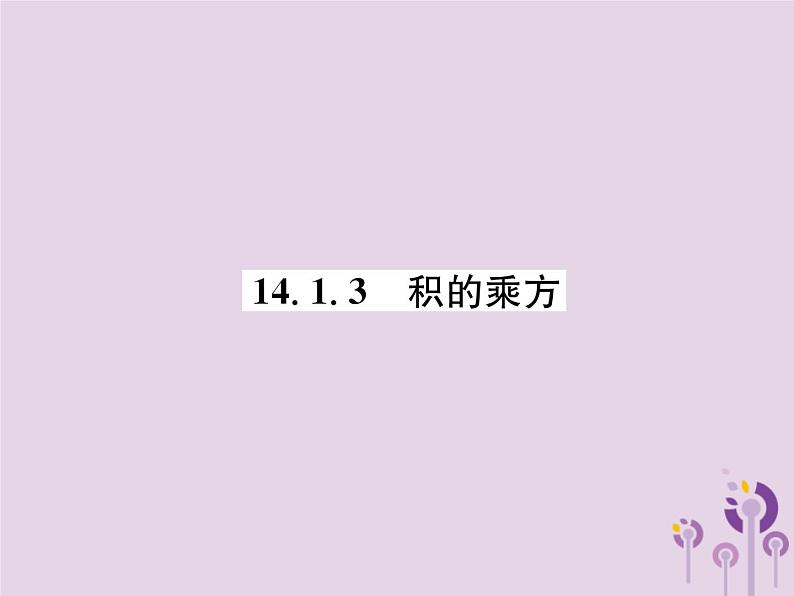 八年级数学上册第14章整式的乘法与因式分解14-1整式的乘法14-1-3积的乘方作业课件01