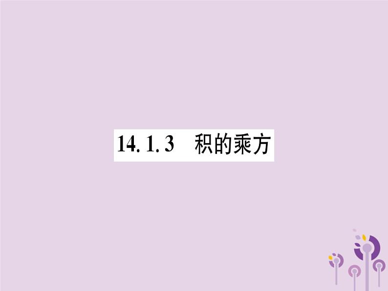 八年级数学上册第14章整式的乘法与因式分解14-1整式的乘法14-1-3积的乘方（练习手册）课件01