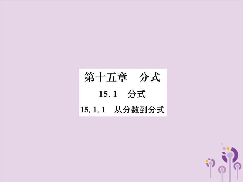 八年级数学上册第15章分式15-1分式15-1-1从分数到分式作业课件01