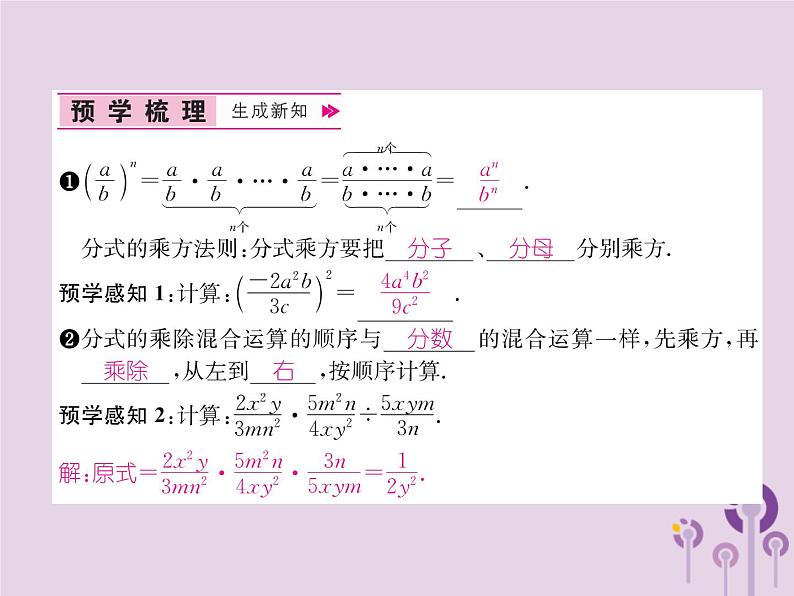 八年级数学上册第15章分式15-2分式的运算15-2-1分式的乘数第2课时分式的乘方及乘除混合运算作业课件02