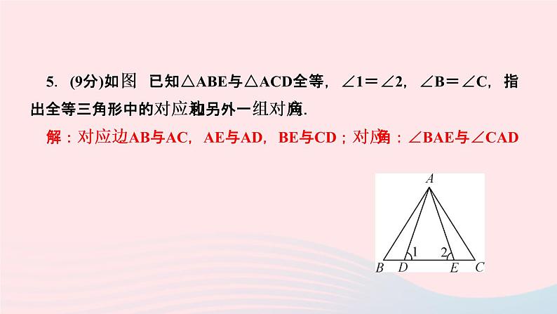 八年级数学上册第十二章全等三角形12-1全等三角形作业课件新版新人教版07