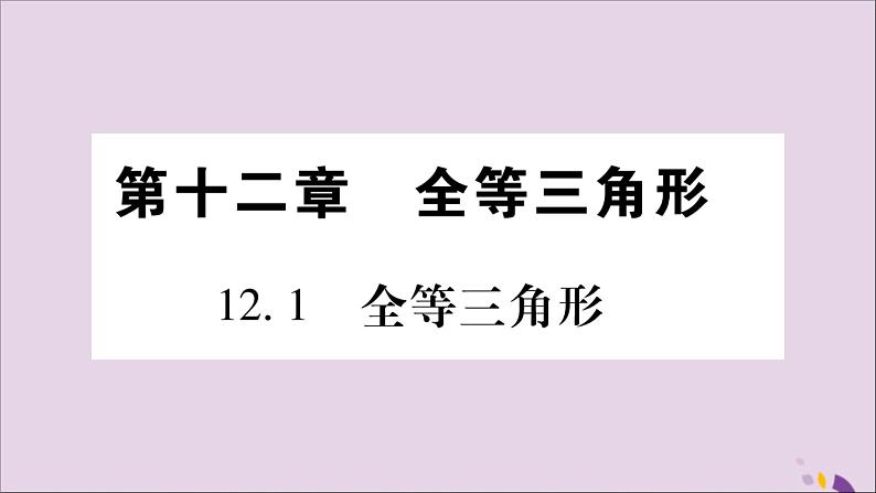 八年级数学上册第十二章全等三角形12-1全等三角形习题课件01